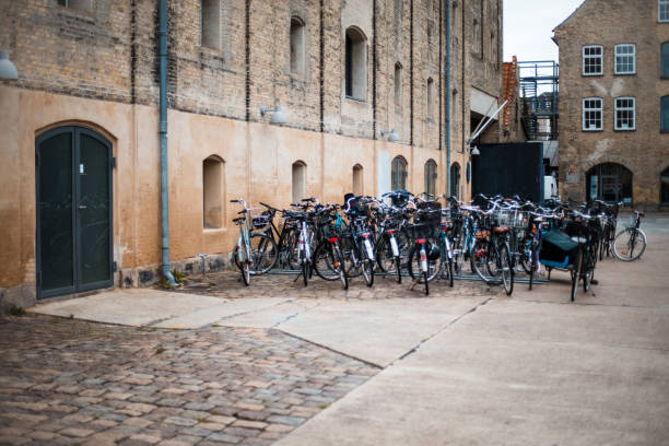 istock Bicycles parked on the street. 1312573452