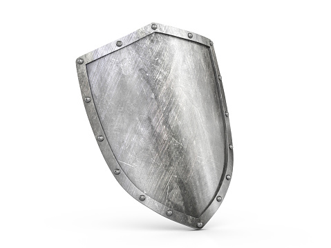 Shield on a white background. 3d illustration.