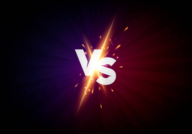 istock Vector illustration versus screen design background. vs letters for sports and fight competition. Battle concept promo banner. 1312585299