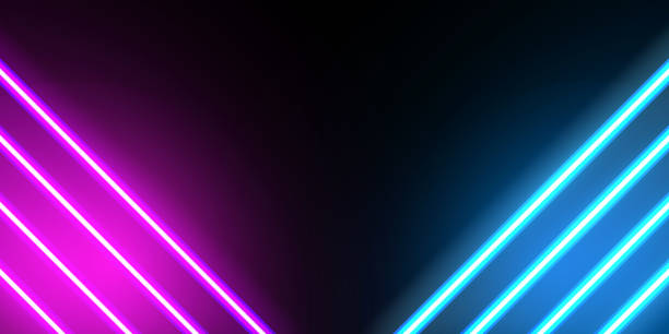 neon-farblinien auf schwarzem hintergrund. vektor-illustration. - backgrounds black black background gradient stock-grafiken, -clipart, -cartoons und -symbole