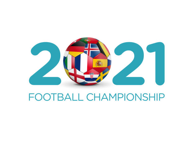 2021 football tournament groups Logo for 2020/2021 European soccer tournament european football championship stock illustrations