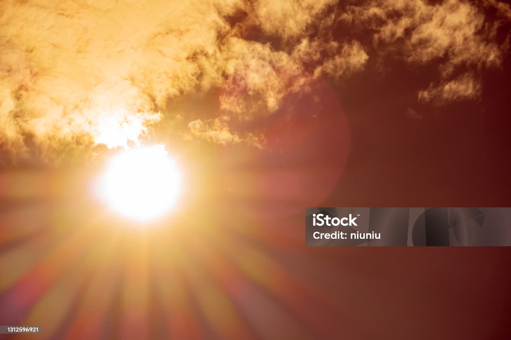 Summer noon sun Heat - Temperature Stock Photo