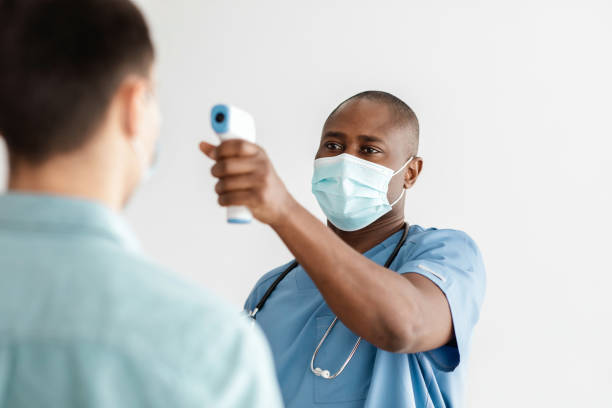 istock Covid-19, quarantine or virus outbreak, check for virus symptoms 1312599630