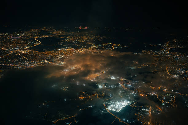 istock Night view of Istanbul from plane 1312600150