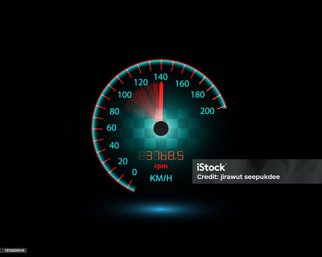 Moving Speedometer Car Speedometer While Moving At Speed Illustration Eps10 Vector Stock ...