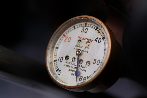 Speedometer from a Vintage Car. Canon 5DMkii Lens EF100mm f/2.8L Macro IS USM ISO 200