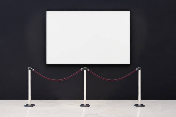 istock mockup of a blank frame with security barrier 1312603580