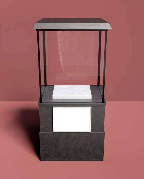 istock square showcase with glass for product display 1312603856