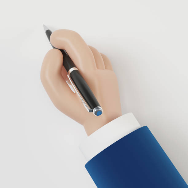 istock A man signs a document, an agreement. Signing a contract. Hand holding a pen. 3D illustration in cartoon style. 1312609716