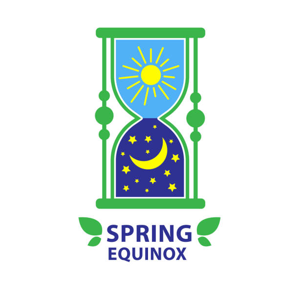 Day of spring equinox and autumn equinox. Day and Night background. Design concept. Day of spring equinox and autumn equinox. Day and Night background. Design concept. Vector illustration first day of spring 2021 stock illustrations