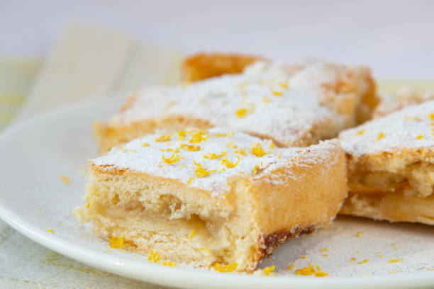 istock Lemon pie with filling, icing sugar and lemon zest 1312618058