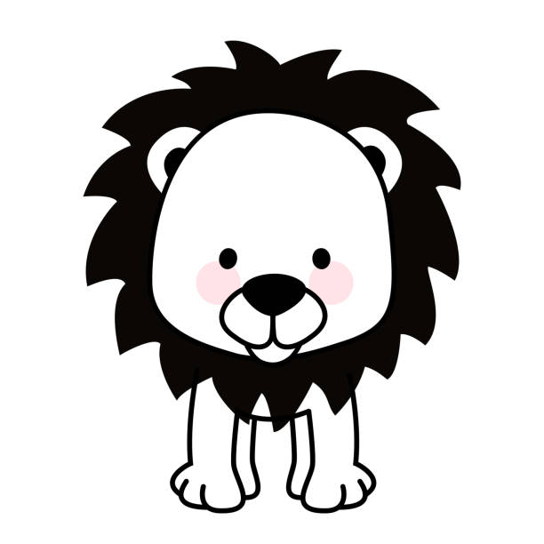 Cute baby lion Cute baby lion character vector czech lion stock illustrations