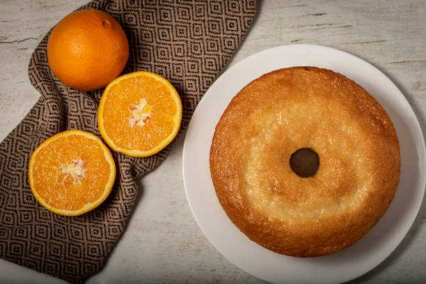 Orange cake with fruits