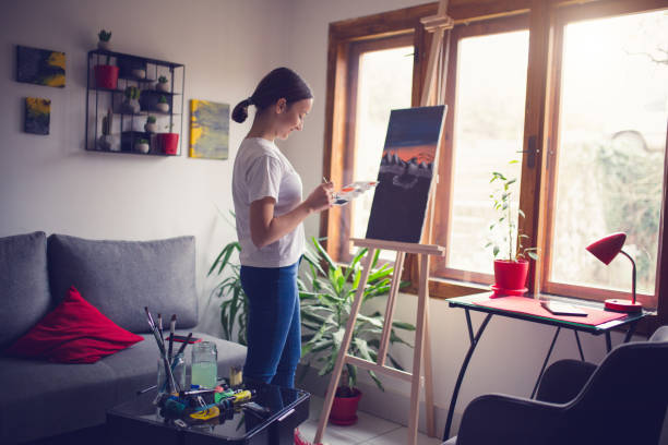 istock Young beautiful female artist 1312624783