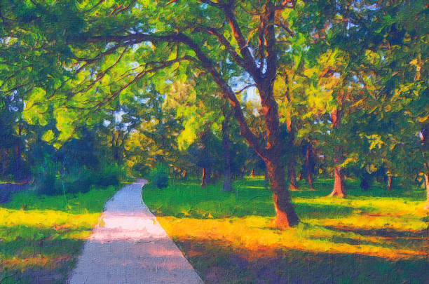 istock Oil landscape painting 1312627625