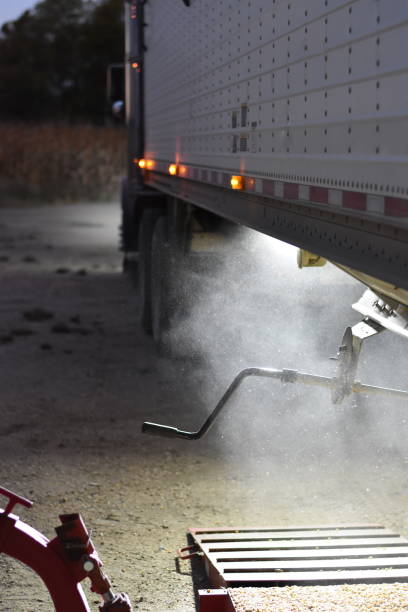 istock A Semitruck Is Being Unloaded During Harvest 1312627897