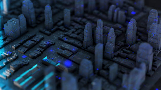 istock Telecommunication network above city, wireless mobile internet technology for smart grid or 5G LTE data connection, concept about IoT, global business, fintech, blockchain 1312628828