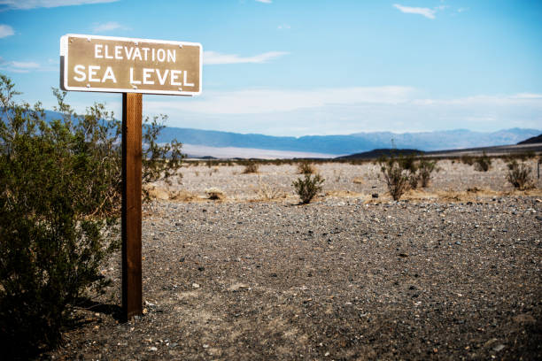 istock 'Elevation Sea Level' sign, Death Valley 1312631316