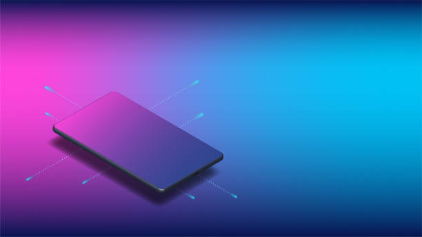 istock Realistic isometric mobile phone with copy space for presentation of UI, UX, App. For banners, mockups, and website templates. Vector illustration. 1312631644