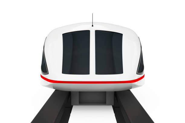 istock Front View of Super High Speed Futuristic Commuter Train. 3d Rendering 1312633559
