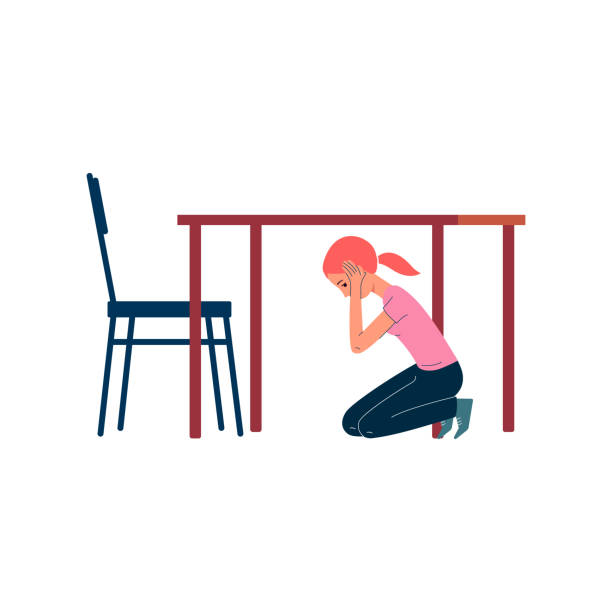 32 Kids Under Table Illustrations & Clip Art - iStock | Kids under table  earthquake