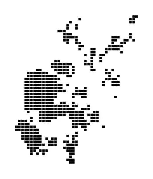 Vector illustration of Orkney Islands map.