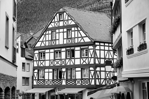 Bernkastel-Kues - town in Rhineland-Palatinate region of Germany. Old decorative architecture.