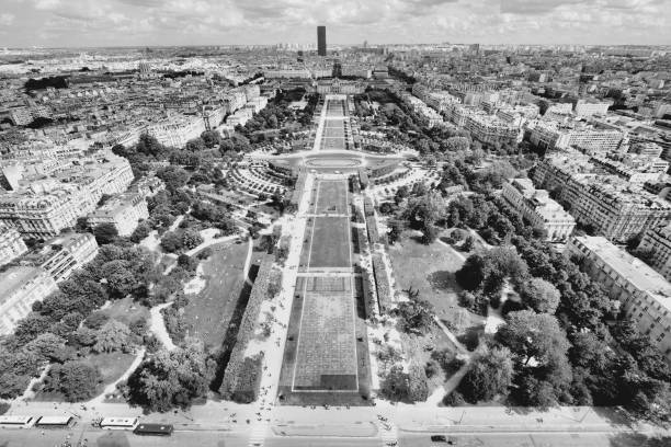 istock Paris city aerial view with Champ de Mars 1312642594