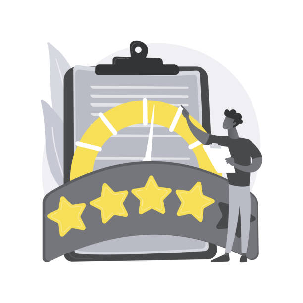 ilustraciones, imágenes clip art, dibujos animados e iconos de stock de ilustración vectorial de concepto abstracto de calificación de rendimiento. - evaluación del desempeño