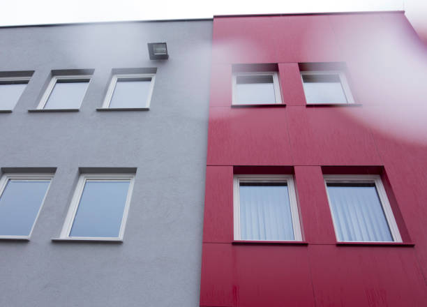 facade design of a modern building, architecture and design in construction