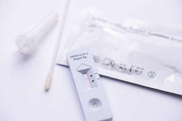 istock Sars Cov 2 rapid antigen test nasal kit. Self test. test at home. Corona, Covid 19 1312647481