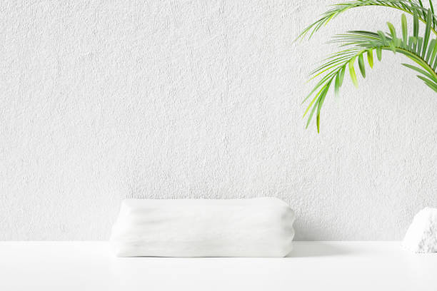 istock Tropical abstract background with white wall for display product 1312647554