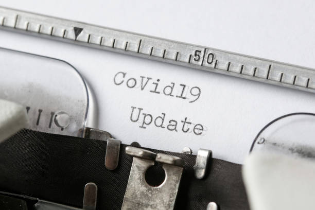 istock Covid update text on blank paper typed on a vintage typewriter 1312648719