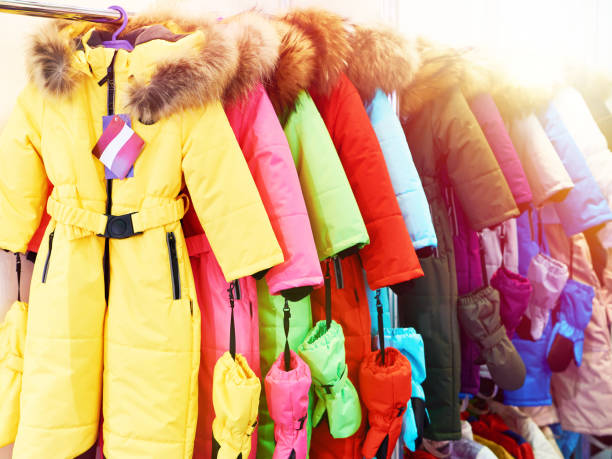 istock Winter kids ski suits in the store 1312650718