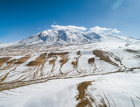 Aerial photography of the natural scenery of Muztagh Ata