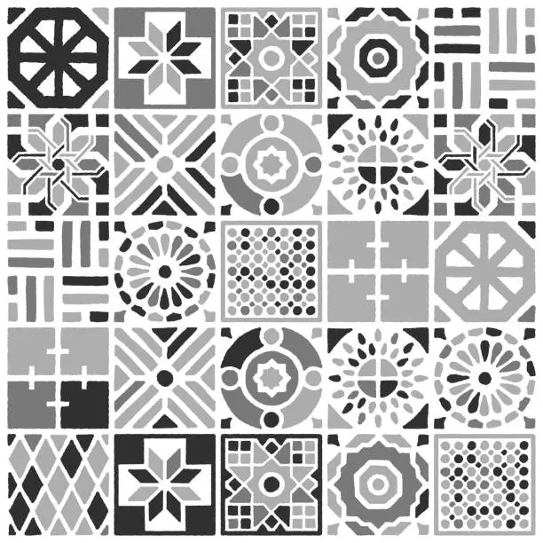 Vector illustration of Cement Tiles Pattern Illustration