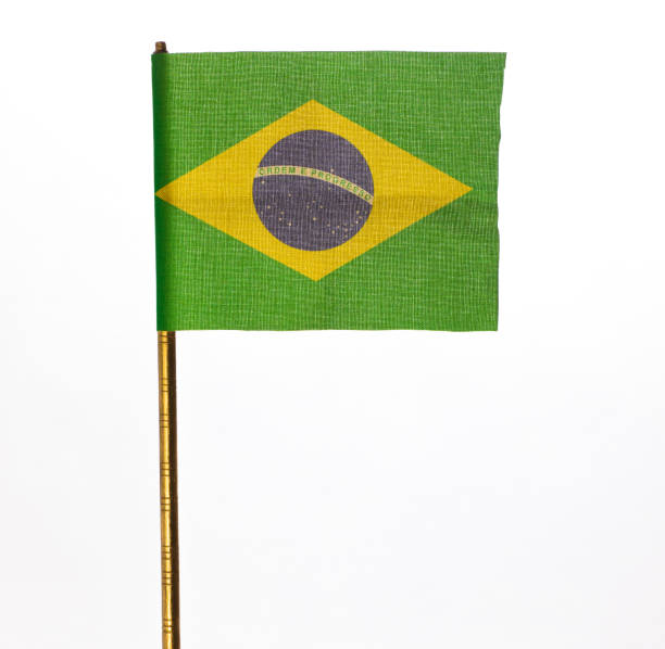 istock Brazil flag isolated on white background 1312662138