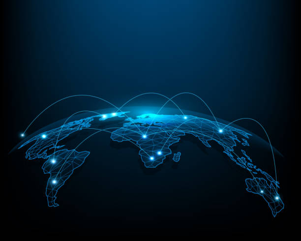 istock Internet network for international business currency transfer and exchange. 1312664426