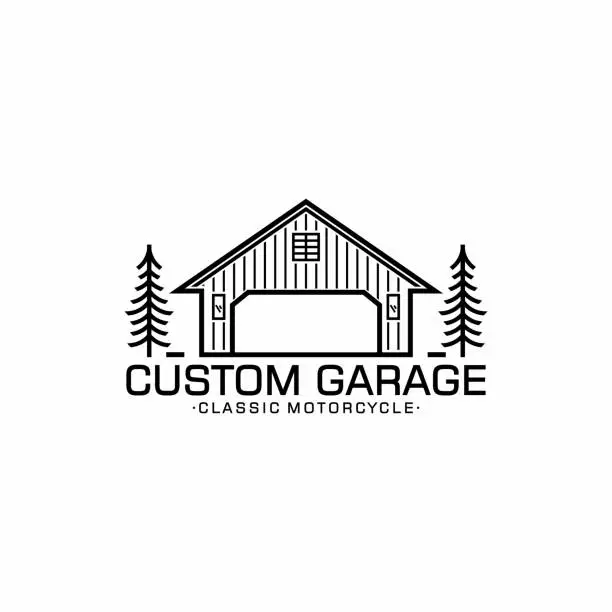 Vector illustration of Garage design vector template, garage design icon