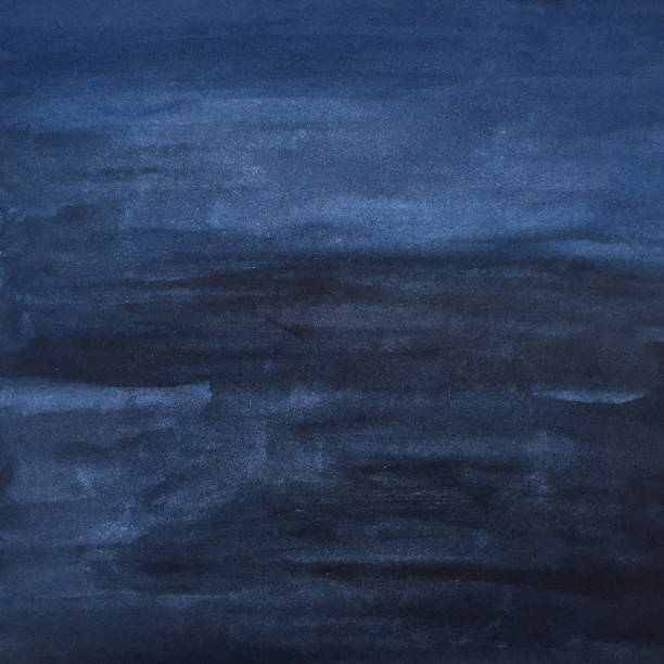 istock Dark blue watercolor background for text, postcards, posters in the form of the sky or space or 
brush texture effect. 1312666178