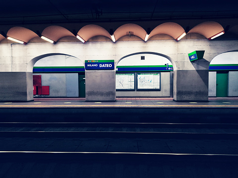 September 5, 2021: Beijing Line 8 Subway Olympic Park Station Platform