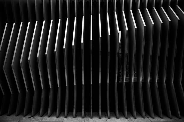 istock architecture steel lines background. Modern building design. Abstract curved shapes. 1312666954