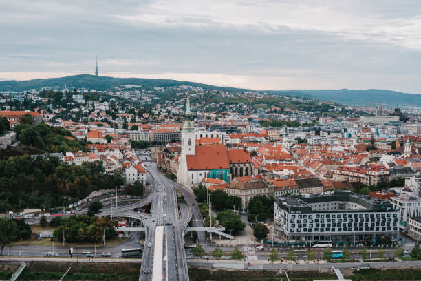 Cityscape of Bratislava stock photo