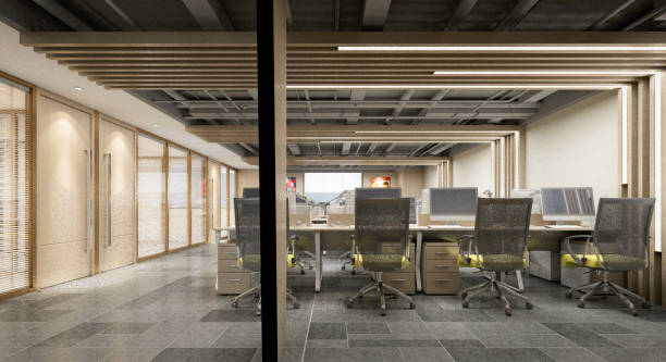 istock 3d render od working office room, director room 1312670432