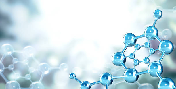 istock Horizontal banner with glass model of molecule 1312670766