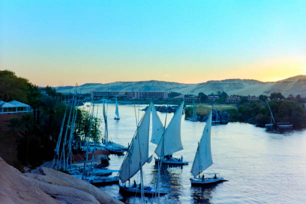 istock The nineties. Panoramic view from Lord Kitchener's island (the Botanical Island) at sunset. Aswan, Upper Egypt. 1312671553