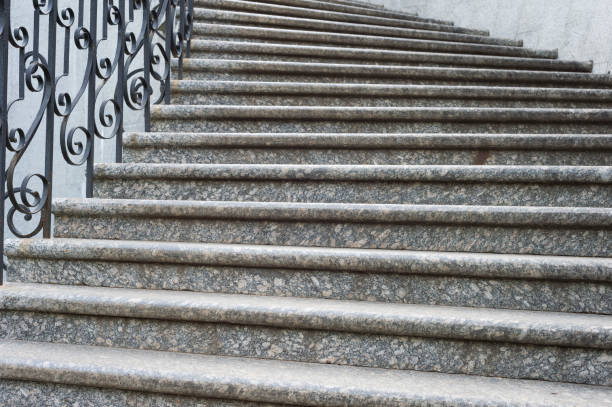 istock Big marble curve stairs  Kiev 1312672061