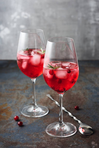 istock Cranberry rosemary spritzer drink. 1312674236