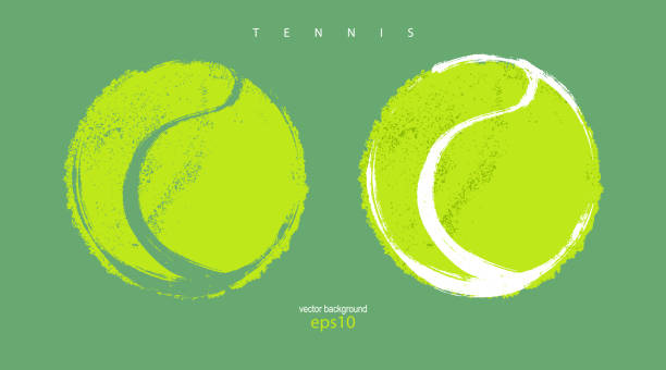 ilustraciones, imágenes clip art, dibujos animados e iconos de stock de colección de pelotas de tenis abstractas. ilustraciones para estandartes de diseño, carteles, impresión para camisetas. - tenis