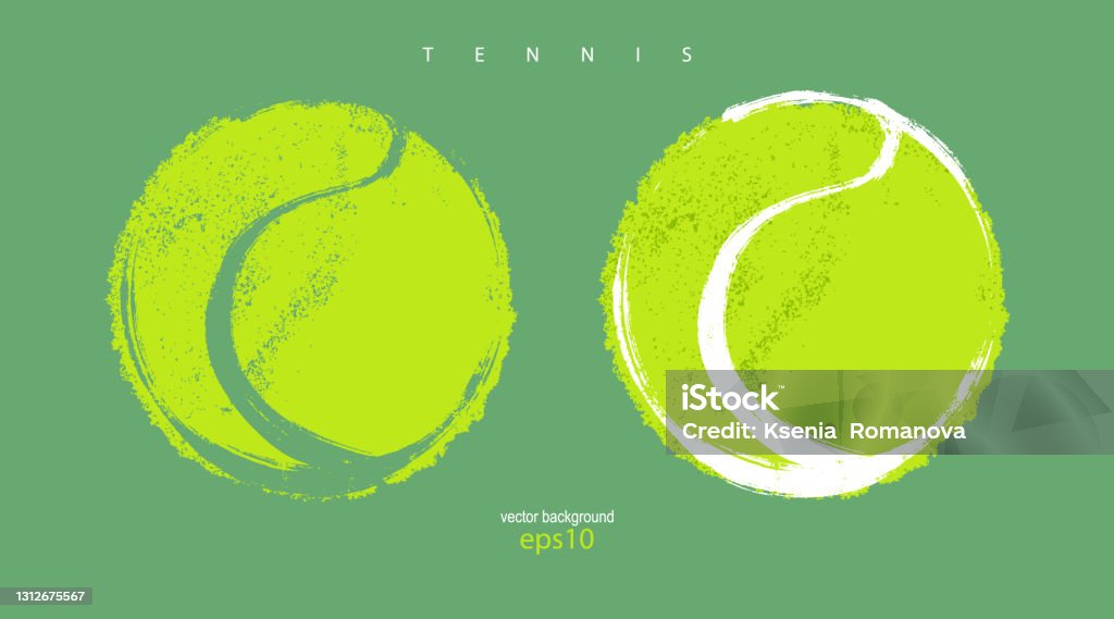 抽象的なテニスボールのコレクション。●デザインバナー、ポスター、Tシャツ用プリント用イラスト。 - テニスのロイヤリティフリーベクトルアート
